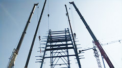 150噸鍋爐鋼架建設現場