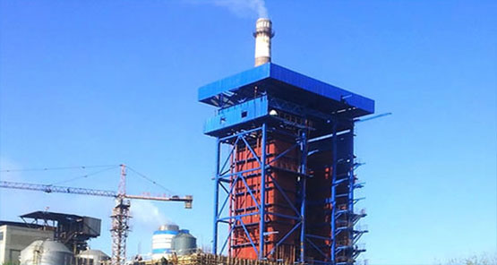 河北東光化工廠150噸電站鍋爐竣工現場